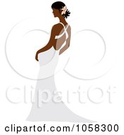 Royalty Free Vector Clip Art Illustration Of A Black Bride Leaning In Her Gown
