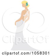 Royalty Free Vector Clip Art Illustration Of A Blond Bride Leaning In Her Gown