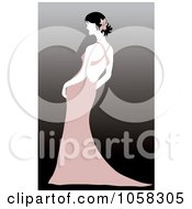 Royalty Free Vector Clip Art Illustration Of A Bride Leaning In A Pink Gown