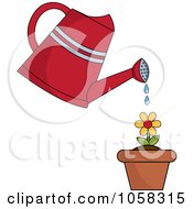 Poster, Art Print Of Watering Can Over A Flowering Plant