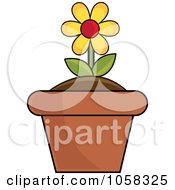 Poster, Art Print Of Yellow Potted Daisy Plant - 1