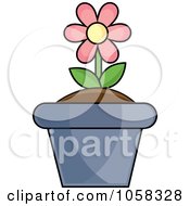 Poster, Art Print Of Pink Potted Daisy Plant - 1