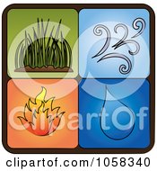 Poster, Art Print Of Digital Collage Of Elements Icons - 2