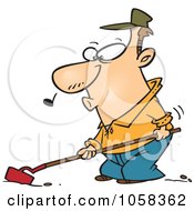 Poster, Art Print Of Cartoon Whistling Farmer Cultivating