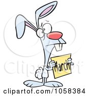 Royalty Free Vector Clip Art Illustration Of A Cartoon Sad Bunny Holding A March Sign