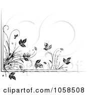 Poster, Art Print Of Black And White Ornate Floral Corner Border Design Element - 4
