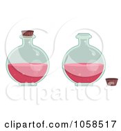 Poster, Art Print Of Digital Collage Of Round Bottles Of Love Potion