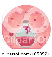 Poster, Art Print Of Bottle Of Love Potion Over Hearts