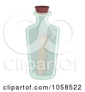 Royalty Free Vector Clip Art Illustration Of A Message In A Clear Bottle