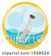 Royalty Free Vector Clip Art Illustration Of A Message In A Floating Bottle by Melisende Vector
