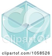 Royalty Free Vector Clip Art Illustration Of A 3d Glass Square Vase by Melisende Vector