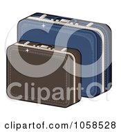 Poster, Art Print Of Brown And Blue Suitcases
