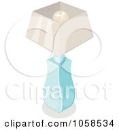 Poster, Art Print Of Blue Sparkly Lamp With A White Shade