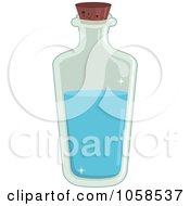 Royalty Free Vector Clip Art Illustration Of Water In A Corked Bottle