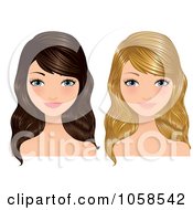 Poster, Art Print Of Digital Collage Of Blond And Brunette Women