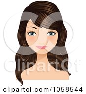Royalty Free Vector Clip Art Illustration Of A Brunette Woman With Long Hair