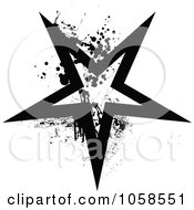Royalty Free Vector Clip Art Illustration Of A Grungy Black And White Star Logo 3