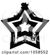 Poster, Art Print Of Grungy Black And White Star Logo - 4