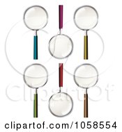 Royalty Free Vector Clip Art Illustration Of A Digital Collage Of Colorful Magnifying Glasses by michaeltravers