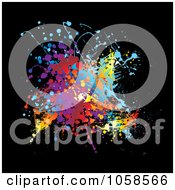 Poster, Art Print Of Colorful Grunge Splat On Black