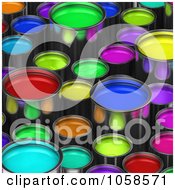 Poster, Art Print Of Background Of 3d Paint Buckets Some Taller Than Others