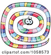 Royalty Free Vector Clip Art Illustration Of A Colorful Long Spiraling Worm by yayayoyo