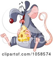 Poster, Art Print Of Fat Rat Drooling On Cheese