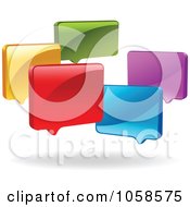 Poster, Art Print Of Group Of Colorful 3d Live Chat Windows