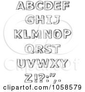 Poster, Art Print Of Digital Collage Of Sketchy Alphabet Letters