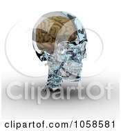 Poster, Art Print Of 3d Brain In A Glass Skull - 3