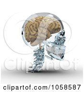 Royalty Free CGI Clip Art Illustration Of A 3d Brain In A Glass Skull 2 by Michael Schmeling #COLLC1058587-0128