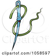 Royalty Free Vector Clip Art Illustration Of A Needle And Thread Character