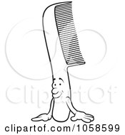 Royalty Free Vector Clip Art Illustration Of A Coloring Page Outline Of A Comb Character