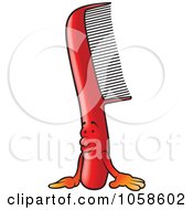 Royalty Free Vector Clip Art Illustration Of A Red Comb Character