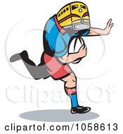 Royalty Free Vector Clip Art Illustration Of A Rugby Player With A Train Head