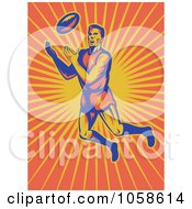 Poster, Art Print Of Aussie Rugby Player Jumping To Catch A Ball