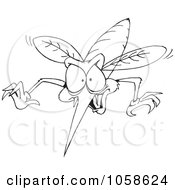 Poster, Art Print Of Coloring Page Outline Of A Mosquito