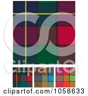 Digital Collage Of Scottish Plaid Textile Pattern Backgrounds