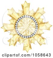 Poster, Art Print Of 3d Golden Diamond Star Burst Frame
