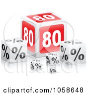 Royalty Free Vector Clip Art Illustration Of 3d Eighty Percent Cubes