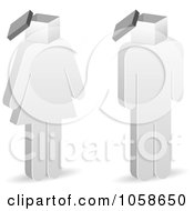 Royalty Free Vector Clip Art Illustration Of A Digital Collage Of 3d People With Box Heads by Andrei Marincas