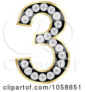 Poster, Art Print Of 3d Gold Diamond Number Three