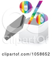 Poster, Art Print Of 3d Box With A Rainbow Percent Symbol