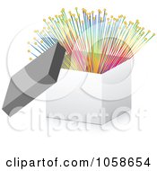 Poster, Art Print Of 3d Box With Colorful Optic Fibers