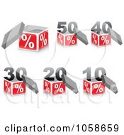 Royalty Free Vector Clip Art Illustration Of A Digital Collage Of 3d Discount Percent Cubes