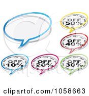 Royalty Free Vector Clip Art Illustration Of A Digital Collage Of Chat Discount Bubbles