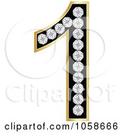 Royalty Free Vector Clip Art Illustration Of A 3d Gold Diamond Number One by Andrei Marincas