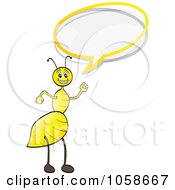 Royalty Free Vector Clip Art Illustration Of A Yellow Ant Talking by Andrei Marincas