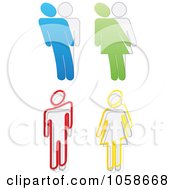 Royalty Free Vector Clip Art Illustration Of A Digital Collage Of Men And Women Stickers by Andrei Marincas