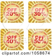 Royalty Free Vector Clip Art Illustration Of A Digital Collage Of Gold Burst Discount Stickers